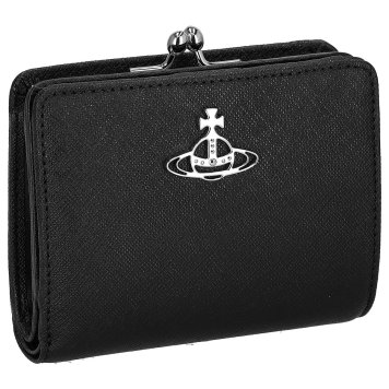 ヴィヴィアンウエストウッド Vivienne Westwood 財布 二つ折り財布 折りたたみ財布 小銭入れ付き 5115002YW-SAFFIANO/BLACK/N401 サフィアーノレザー レディース ブラック