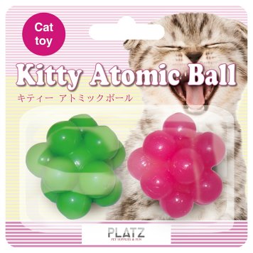 PLATZ キティーアトミックボール 2P 猫 おもちゃ ボール ラバー カラフル