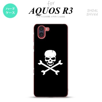 SH-04L SHV44 R3 AQUOS R3 スマホケース カバー ドクロ 黒 nk-r3-511