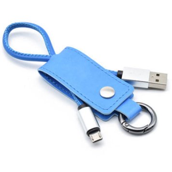 日本トラストテクノロジー 【メール便での発送商品】キーケース型microUSBケーブル ブルー KCMU-BL