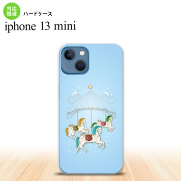 iPhone13mini iPhone13 mini ケース ハードケース メリーゴーラウンド 水色  nk-i13m-312
