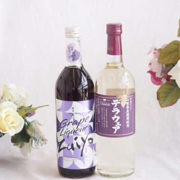 みずみずしくジューシーな風味の葡萄酒と国産ワインセット(山梨県産葡萄使用 デラウエア白ワイン やや辛口(山梨県)720ml瑞鷹葡萄の酒10度(熊本県)720ml