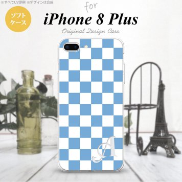 【iPhone8Plus】【スマホケース/スマホカバー】【アイフォン8プラス】iPhone8Plus スマホケース ケース アイフォン8プラス イニシャル スクエア 白×青 nk-ip8p-tp766ini【メール便送料無料】