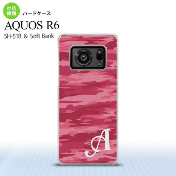 SH-51B AQUOS R6 AQUOS R6 スマホケース ハードケース タイガー 迷彩 A ピンク +アルファベット メンズ レディース nk-r6-1162i