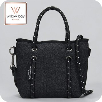 ウィローベイ ショルダーバッグ レディース ブランド WILLOWBAY ブティックタイニー マザーズバッグ  2WAY BLACK DENIM