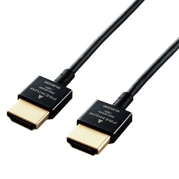 エレコム HDMIケーブル プレミアム 1.5m 4K対応 スリム 小型コネクタ CAC-HDPSS15BK