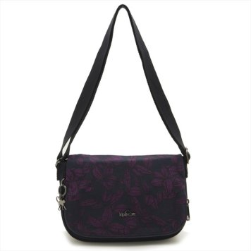 キプリング Kipling 斜めがけバッグ 斜め掛けショルダーバッグ EARTHBEAT S Orchid Bloom Bl ブラック＋パープル系フラワー柄 K14303 61B
