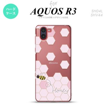 SH-04L SHV44 R3 AQUOS R3 スマホケース カバー ハニー クリア ピンク nk-r3-1687
