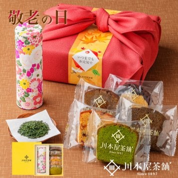 お茶 スイーツ ギフト 風呂敷包装付き CHAGASHIパウンドお任せ5種に備長炭火入れ製法で仕上げた高級静岡茶を可愛い花柄茶缶に入れて贈ります CHAGASHIパウンド お菓子 プレゼント 敬老の日 送料無料 内祝い 誕生日