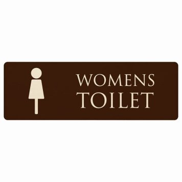 トイレ プレート 木製 WOMENS ブラウン ナチュラル 長方形 27x9cmドア サインプレート ピクトサイン トイレマーク表示 案内 注意 施設 御手洗 TOILET おしゃれ シンプル 安全対策