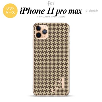 iPhone11ProMax iPhone11pro max スマホケース ソフトケース 千鳥 格子 小 茶 +アルファベット メンズ レディース nk-i11pm-tp910i