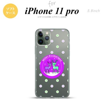 iPhone11Pro iPhone11 Pro スマホケース ソフトケース トナカイ ワッペン 紫 メンズ レディース nk-i11p-tp623