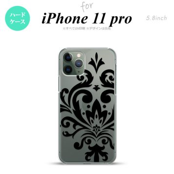 iPhone11Pro iPhone11 Pro スマホケース ハードケース ダマスク D 黒 メンズ レディース nk-i11p-1034