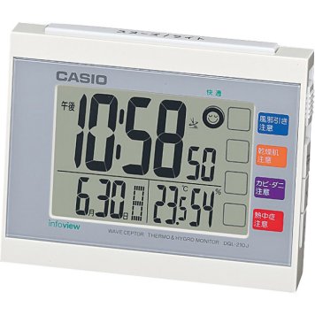 【直送】カシオ CASIO 生活環境お知らせ電波時計 [26-0248-089] DQL-210J-7JF デジタル 電波時計 置き時計 温湿度計 アラーム スヌーズ ライト カレンダー表示 ホワイト おしゃれ 新生活 お祝い ギフト プレゼント