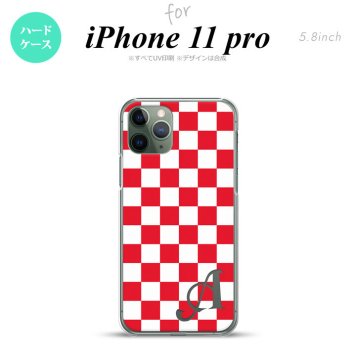 iPhone11Pro iPhone11 Pro スマホケース ハードケース スクエア 赤 白 +アルファベット メンズ レディース nk-i11p-133i