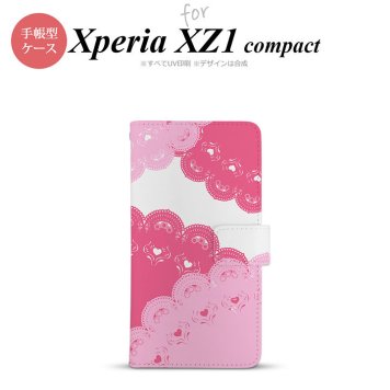 【手帳型 スマホ カバー ケース】【SO02K】【エクスペリア XZ1】手帳型 ケース SO-02K スマホ カバー Xperia XZ1 Compact エクスペリア レース(B) ピンク nk-004s-so02k-dr727【メール便送料無料】