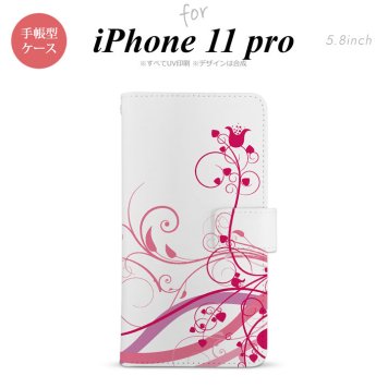 iPhone11Pro iPhone11 Pro 手帳型スマホケース カバー 草 ボタニカル ピンク  nk-004s-i11p-dr1626