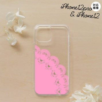 iPhone12/iPhone12pro iPhone12 / iPhone12pro スマホケース ソフトケース レース A ピンク メンズ レディース nk-i12-tp724