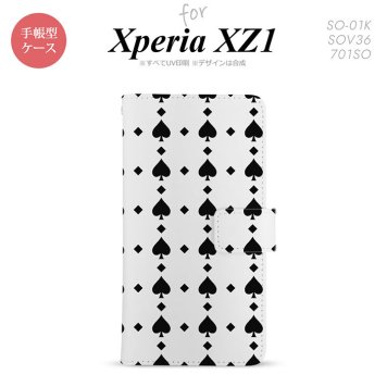 【手帳型 スマホ カバー ケース】【SO01K】【エクスペリア XZ1】手帳型 ケース SO-01K スマホ カバー Xperia XZ1 エクスペリア トランプ(スペード) 黒 nk-004s-so01k-dr537【メール便送料無料】