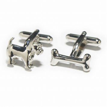 鎌倉カフス工房 犬＆ボーン 2カフスボタン・カフリンクス メンズ  ec089 結婚式 旦那 プレゼント ギフト 彼氏 父の日 誕生日プレゼント
