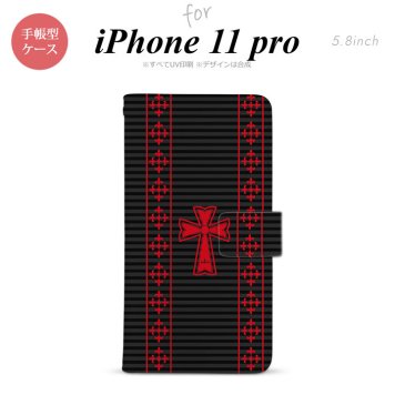 iPhone11Pro iPhone11 Pro 手帳型スマホケース カバー ゴシック 黒 赤  nk-004s-i11p-dr1010