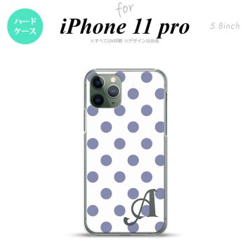 iPhone11Pro iPhone11 Pro スマホケース ハードケース ドット 水玉 B 白 青 +アルファベット メンズ レディース nk-i11p-107i
