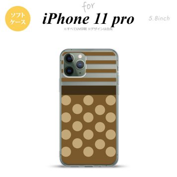 iPhone11Pro iPhone11 Pro スマホケース ソフトケース ドット ボーダー 茶 メンズ レディース nk-i11p-tp783