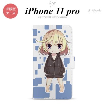 iPhone11Pro iPhone11 Pro 手帳型スマホケース カバー 女の子 キャラ 青  nk-004s-i11p-dr1338