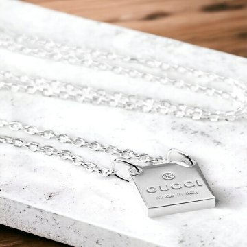 グッチ ネックレス メンズ レディース ブランド トレードマーク スターリングシルバー プレート 223514 J8400 8106 シルバー アクセサリー