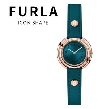 フルラ 腕時計 レディース アイコンシェイプ 29.5mm グリーン ブルーグリーン ローズゴールド レザー FURLA ICON SHAPE クオーツ プレゼント ギフト 女性 妻 誕生日 記念日 成人 卒業 入学