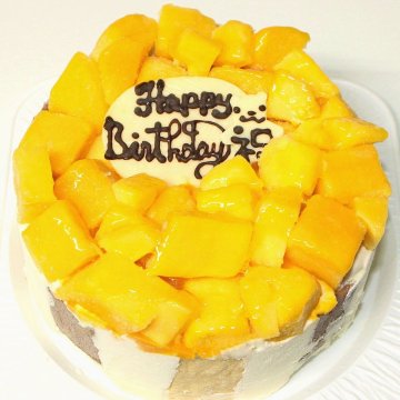 卵不使用マンゴーアイスケーキ 【4～7号】（誕生日 バースデーケーキ 卵除去ケーキ アレルギー対応ケーキ マンゴーケーキ）