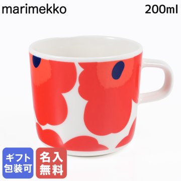 【名入れ無料】 マリメッコ marimekko マグカップ マグ コップ コーヒーカップ 200ml 食器 ウニッコ UNIKKO レッド×ホワイト 63429 001 イニシャル 北欧食器 洋食器【スペシャルラッピング660円(別売り)】 送別会 誕生日 お中元 結婚祝い 結婚式 高級 父の日 母の日 成人祝い ホワイトデー