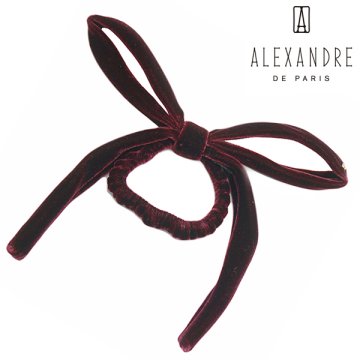 アレクサンドル ドゥ パリ タイムレス ポニー シュシュ 髪飾り ワインレッド/ブルゴーニュ フランス製 ALEXANDRE DE PARIS TIMELESS LE VELOURS  LUCIE PONY TPY-18556 B  ホワイトデー クリスマス 結婚記念日 還暦祝い 入学 卒業 入社祝い 退職 プレゼント ギフト 贈り物 恋人 夫婦 母の日