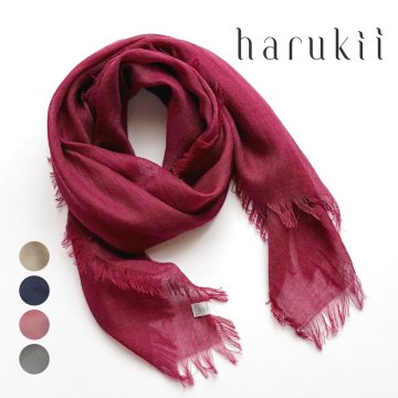 【harukii】うかしガーゼストールMiniボルドーレッド　カシミヤ シルク ウール 小振り 薄手 ガーゼ 日本製 春 秋 冬 上品 ギフト プレゼント 母の日 父の日 誕生日 ストール 軽い ピンク オレンジ レディス メンズ クリスマス 肌に優しい 柔らか 冷房対策 国産 マフラー・スカーフ