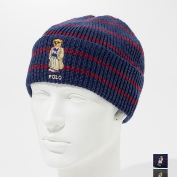 ポロ ラルフ ローレン POLO RALPH LAUREN bear rib knit beanie ベア リブニット ビーニー PC1451 ニット帽 ポロベア メンズ 帽子