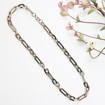 【ネックレスギフト】 ステンレス ネックレス チェーン 金属アレルギー対応シルバー 6.5mm アンカー ( 35cm ‐ 60 cm )選べるケース付 安い 高品質 サージカルステンレス ネックレスチェーン 就職祝い 成人祝い 実用ギフト ジーラブ