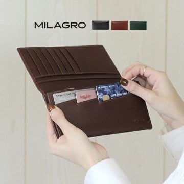 Milagro 牛革ソフトミリング 長財布[財布 レザー 牛革 メンズ レディース おしゃれ シンプル 薄型 カード入れ 小銭入れ お札入れ 薄手 カード 小銭 お札 収納 30代 40代 50代 60代 大人]