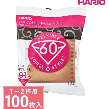 コーヒーフィルター ハリオ HARIO 通販 ペーパーフィルター コーヒー 珈琲 ペーパー ドリッパー フィルター ドリップ coffee 円すい形 無漂白 みさらし パルプ100% コーヒー豆 1~2杯用 100枚入り V60 専用