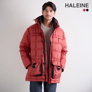 防風 防寒 ジャケット ダウンジャケット 撥水 高密度タフタ メンズ ビジネスダウン ブランド アレンヌ HALEINE アウター ダウン ダウンコート ビジネス スーツ 防寒対策 カジュアル おしゃれ シンプル 保温 秋冬 フード付き 襟付き ギフト プレゼント (08000289r) バレンタイン 成人祝い