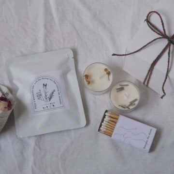キャンドル＆ハーブティー GIFT BOX -tealight herb アロマキャンドル 八女茶とハーブ ギフトボックス