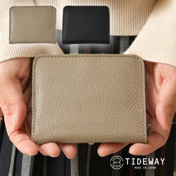 【TIDEWAY タイドウェイ】DORA WALLET S / アンティーク加工 レザー シュリンク 2つ折り財布 (T2936)レディース 本革 牛革 二つ折り 小さめ 軽量 小銭入れ カード入れ 黒 プレゼント ギフト 母の日 クリスマス  30代 40代 50代 ナチュランド 母の日 クリスマス ギフト プレゼント