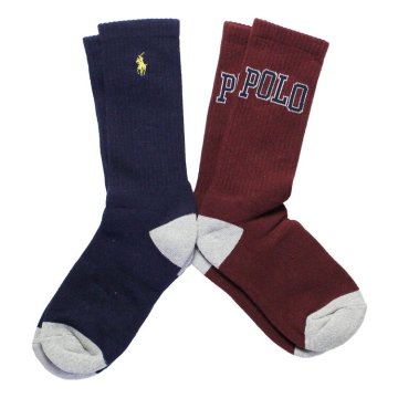 ポロラルフローレン：VINTAGE POLO ソックス 2PK (ワイン)[ソックス/ 男性下着/ メンズインナー/人気ブランド/おすすめギフト/誕生日プレゼント/メンズファッション]