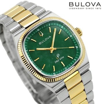 ブローバ スーパーセビーユ プレシジョニストクォーツ 腕時計 ブランド メンズ BULOVA 98A336 アナログ 翡翠 ゴールド