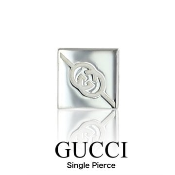 グッチ ピアス 片耳 ダイアゴナル インターロッキングG シルバー レディース メンズ ユニセックス GUCCI シルバー925 スタッズ ギフト プレゼント 誕生日 彼氏 彼女 成人 卒業 入学