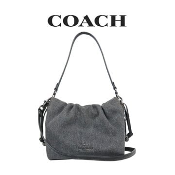 送料無料 コーチ COACH アウトレット 誕生日 レディース バッグ 2wayショルダー ショルダーバッグ CAK36 QBWAD(ウォッシュド グレー) グレー (女性 プレゼント デニムバッグ ななめ掛け おしゃれ カジュアル 巾着)