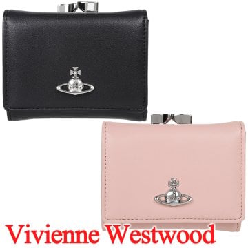 ヴィヴィアンウエストウッド 財布 レディース がま口三つ折り財布 Vivienne Westwood ヴィヴィアン 選べる2色 ブラック ピンク (5115002MW-S0026) 【2026年春夏モデル】 【ラッピング無料 誕生日 お祝い プレゼント ギフト 贈り物】