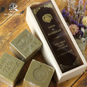 サボンドマルセイユ オリーブ ビッグキューブギフトN 600g×3個入り[せっけん 石鹸 無添加 天然 サボンド マルセイユ 固形石鹸 角型 キューブ 正方形 洗顔 洗髪 ボディ フェイス 顔 髪の毛 髪 全身 ソープ 木箱入り おしゃれ]