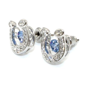 スワロフスキー swarovski ピアス Symbolica 5746563 シンボリカ 蹄鉄 馬蹄形 スタッドピアス アクセサリー レディース シルバー+ブルー 海外正規品