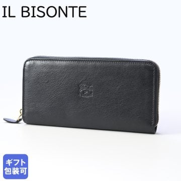イルビゾンテ IL BISONTE 長財布 メンズ レディース ラウンドファスナー バケッタレザー 本革 ブラック SZW046PV0005BK128B 送別会 誕生日 お中元 結婚祝い 結婚式 彼氏 息子 夫 男性 彼女 妻 女性 財布 高級 父の日 母の日 【スペシャルラッピング660円(別売り)】 ホワイトデー