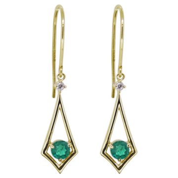 エメラルド ピアス レディース シンプル フックピアス 10金 スクエア プレゼント 母の日 2024